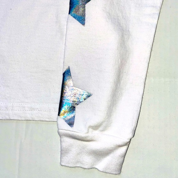 Good American White Long Sleeve Silver Star TShirt - Picture 5 of 9